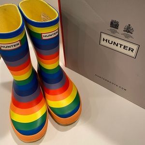 Rainbow Striped First Classic Hunter Rain Boots, 11M
